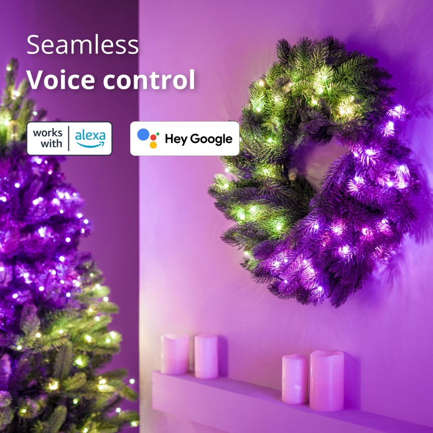 Twinkly - LED RGB Димируем Коледен венец 50xLED Ø 60 см Wi-Fi