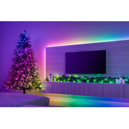 Twinkly - LED RGBW Димируемa коледна декорация GARLAND 50xLED 2,7 м Wi-Fi