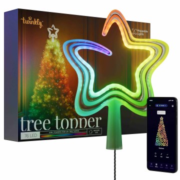 Twinkly - LED RGB Димируем Коледа звезда TREE TOPPER 76xLED USB Wi-Fi