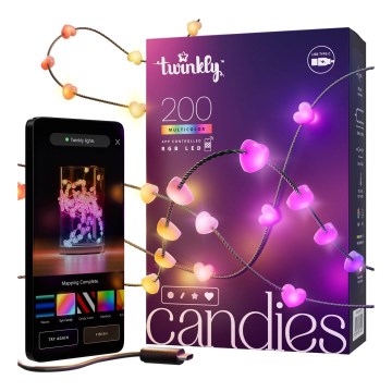 Twinkly - LED RGB димируема коледна гирлянда CANDIES 200xLED 14 m USB Wi-Fi