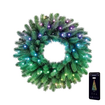 Twinkly - LED RGB регулируема коледна венец 50xLED пр. 60 см Wi-Fi