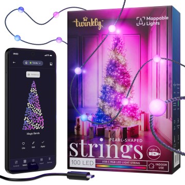 Twinkly - LED RGB регулируема коледна верига CANDIES 100xLED 8 м USB Wi-Fi