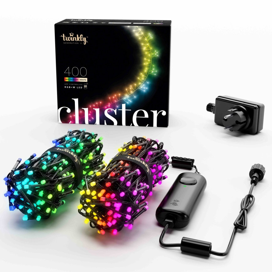 Twinkly - LED RGBW Димируем екстериорен коледни лампички CLUSTER 400xLED 9,5 м IP44 Wi-Fi