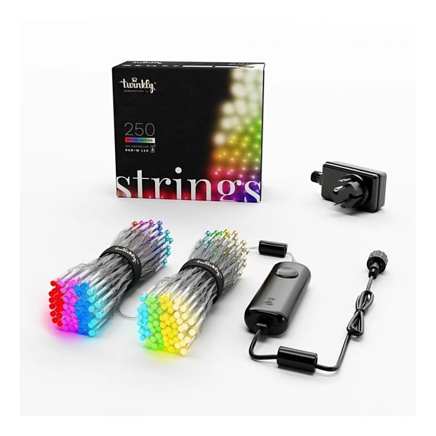 Twinkly - LED RGBW Димируем екстериорен коледни лампички STRINGS 250xLED 23,5 м IP44 Wi-Fi