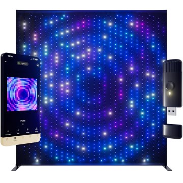 Twinkly - LED RGBW Димируема музикална външна светлинна стена LIGHTWALL 1120xLED 2,6x2,7 m IP44 Wi-Fi + музикален донгъл