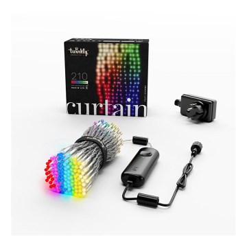 Twinkly - LED RGBW регулируема външна коледна завеса CURTAIN 210xLED 6,1м IP44 Wi-Fi