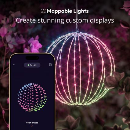 Twinkly - LED RGBW димируема външна декорация SPHERE 210xLED IP44 Wi-Fi