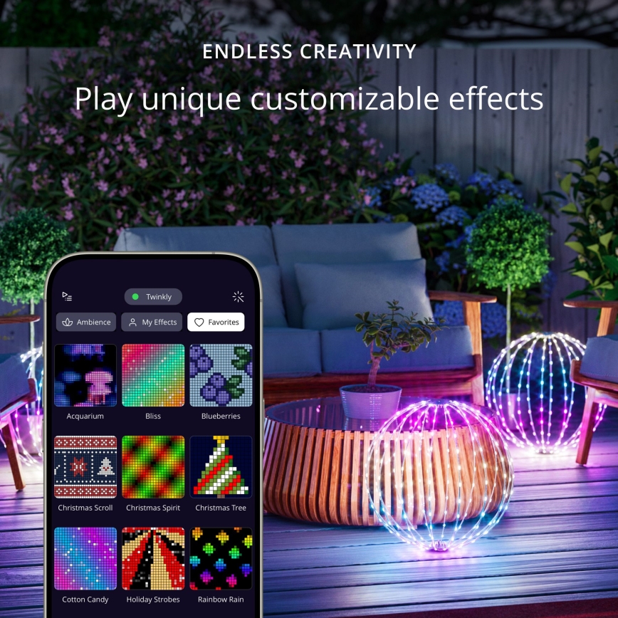Twinkly - LED RGBW димируема външна декорация SPHERE 210xLED IP44 Wi-Fi