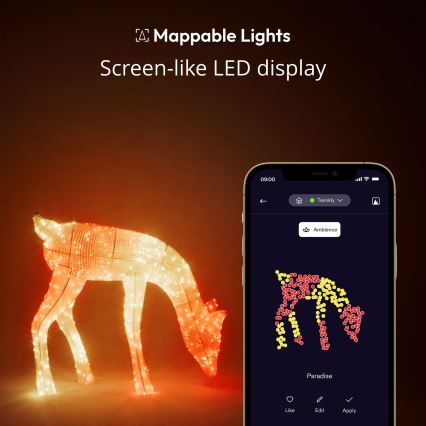 Twinkly - LED RGBW Димируем екстериорен Коледа северен елен REINGEERS 160xLED IP44 Wi-Fi