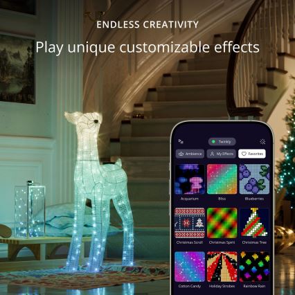 Twinkly - LED RGBW с регулируема яркост външен коледен елен REINGEERS 200xLED IP44 Wi-Fi