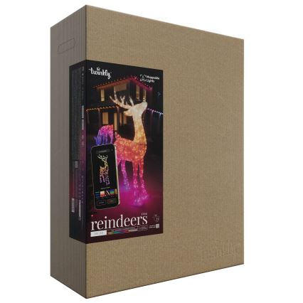 Twinkly - LED RGBW Димируем екстериорен Коледа северен елен REINGEERS 240xLED IP44 Wi-Fi