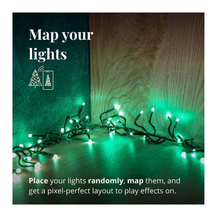 Twinkly - LED RGBW Димируем екстериорен коледни лампички CLUSTER 400xLED 9,5 м IP44 Wi-Fi