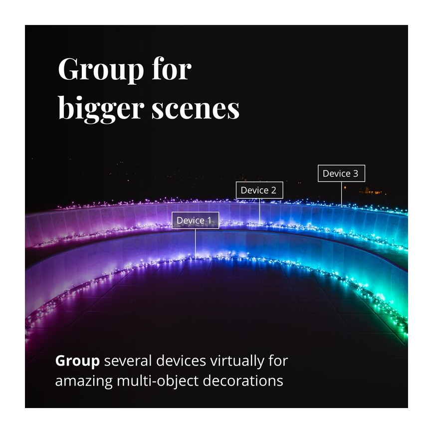 Twinkly - LED RGBW Димируем екстериорен коледни лампички CLUSTER 400xLED 9,5 м IP44 Wi-Fi