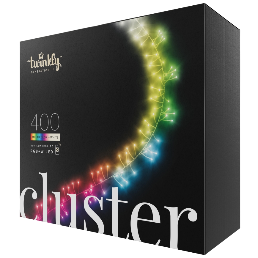 Twinkly - LED RGBW Димируем екстериорен коледни лампички CLUSTER 400xLED 9,5 м IP44 Wi-Fi