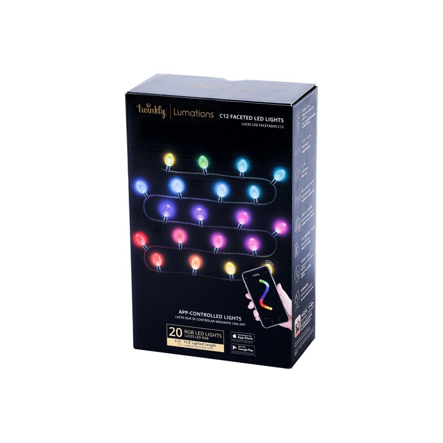 Twinkly - LED RGB Димируем екстериорен коледни лампички FACETED 40xLED 14,5 м IP44 Wi-Fi