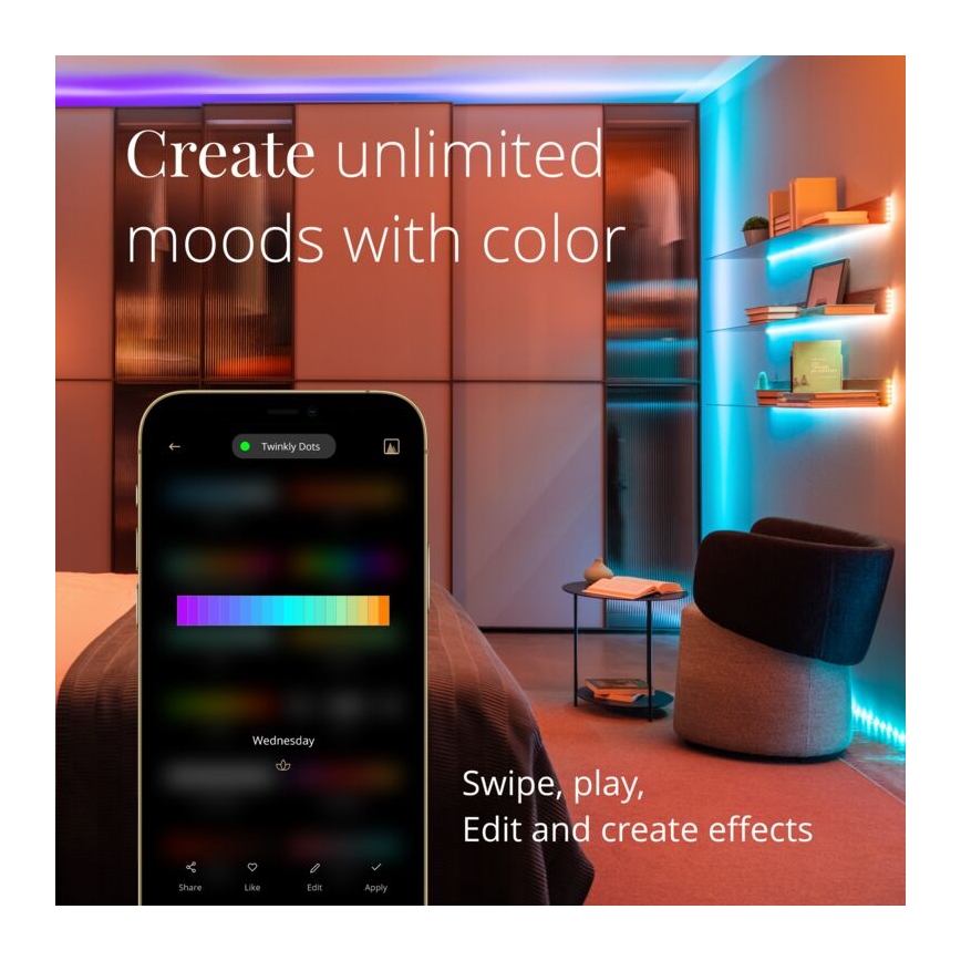 Twinkly - LED RGB Екстериорен димируема лента DOTS 400xLED 20 м IP44 Wi-Fi