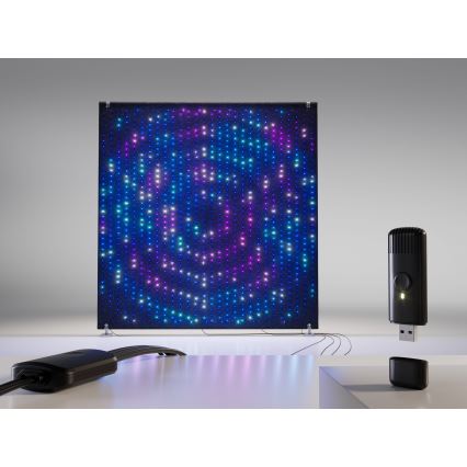 Twinkly - LED RGBW Регулируемо външно коледно осветление LIGHTWALL 1120xLED 2.6x2.7 м IP44 Wi-Fi + Music Dongle