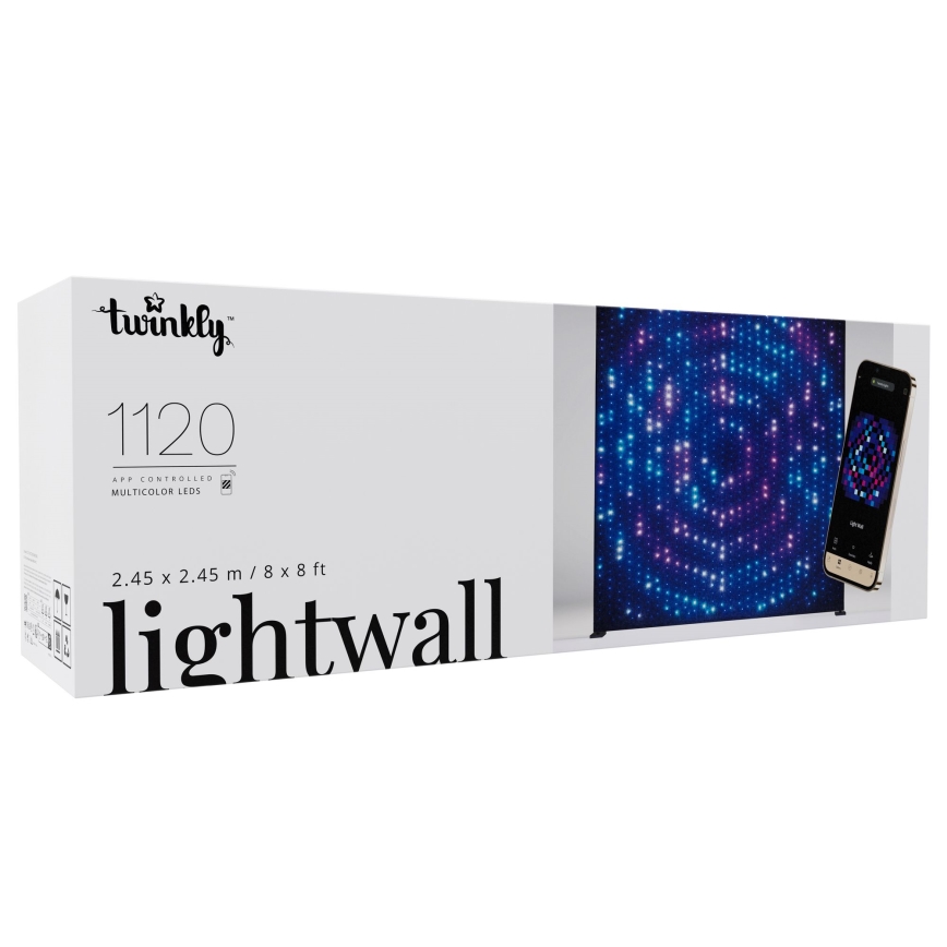 Twinkly - LED RGBW Регулируемо външно коледно осветление LIGHTWALL 1120xLED 2.6x2.7 м IP44 Wi-Fi + Music Dongle
