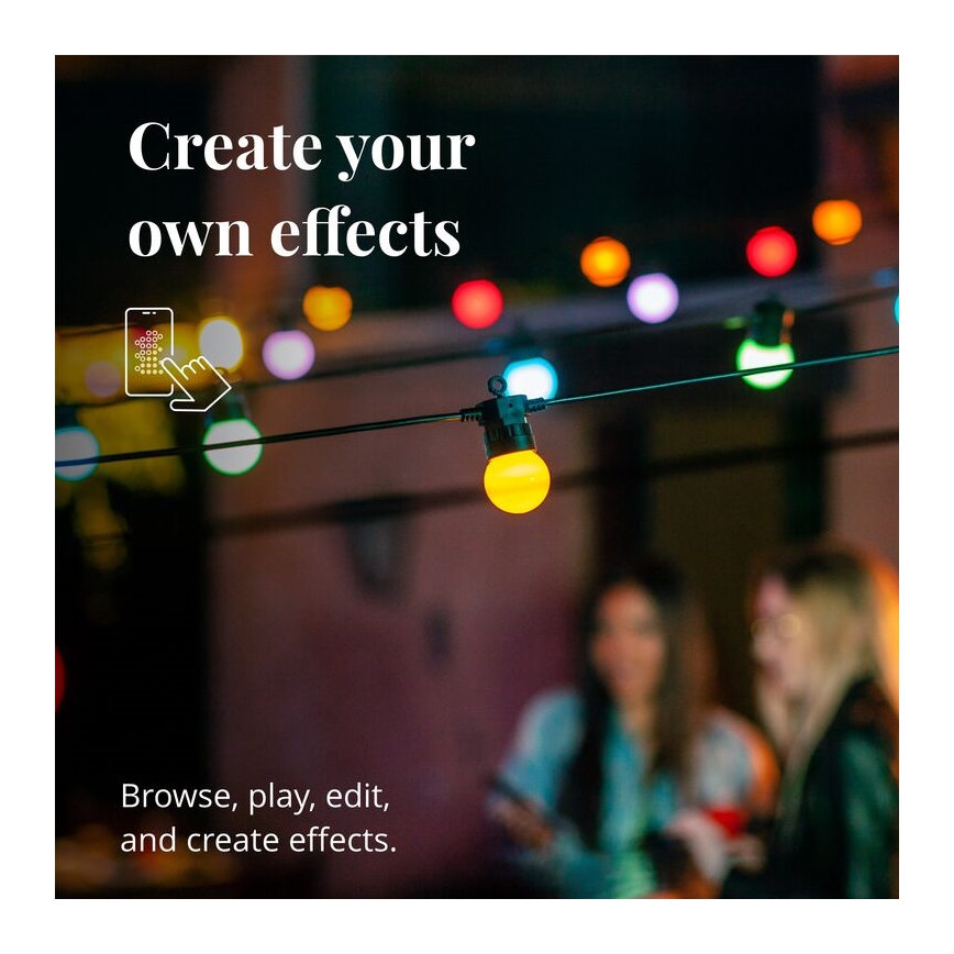 Twinkly - LED RGB Димируем екстериорен декоративни лампички FESTOON 20xLED 14 м IP44 Wi-Fi