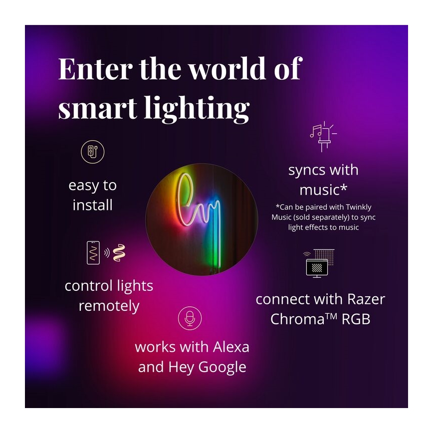 Twinkly - LED RGB Димируема лента FLEX 200xLED 2 м Wi-Fi