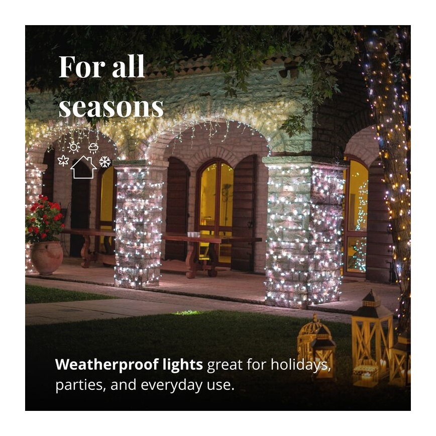 Twinkly - LED Димируем екстериорен Коледна завеса ICICLE 190xLED 11,5 м IP44 Wi-Fi