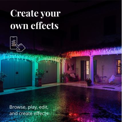 Twinkly - LED RGB Димируем екстериорен Коледна завеса ICICLE 190xLED 11,5 м IP44 Wi-Fi