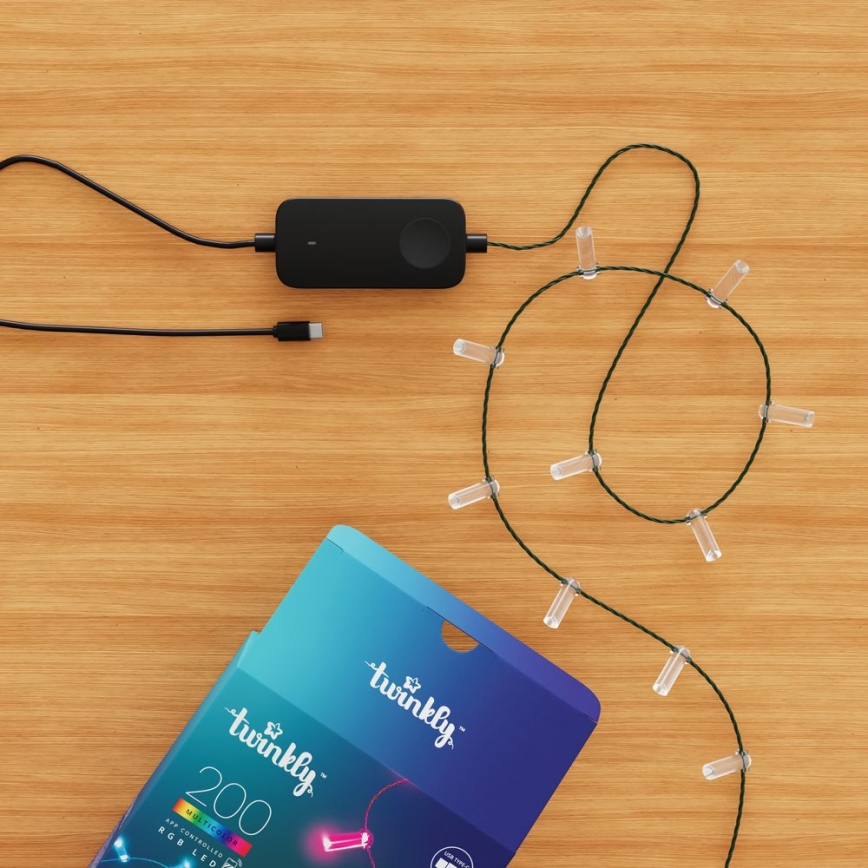 Twinkly - LED RGB гирлянд CANDIES с възможност за затъмняване, 200xLED, 14 м, USB, Wi-Fi