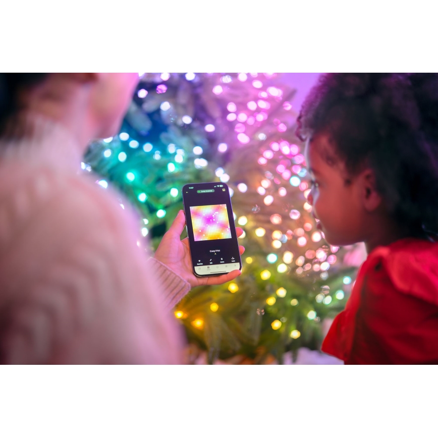 Twinkly - LED RGB димируема коледна гирлянда CANDIES 200xLED 14 m USB Wi-Fi