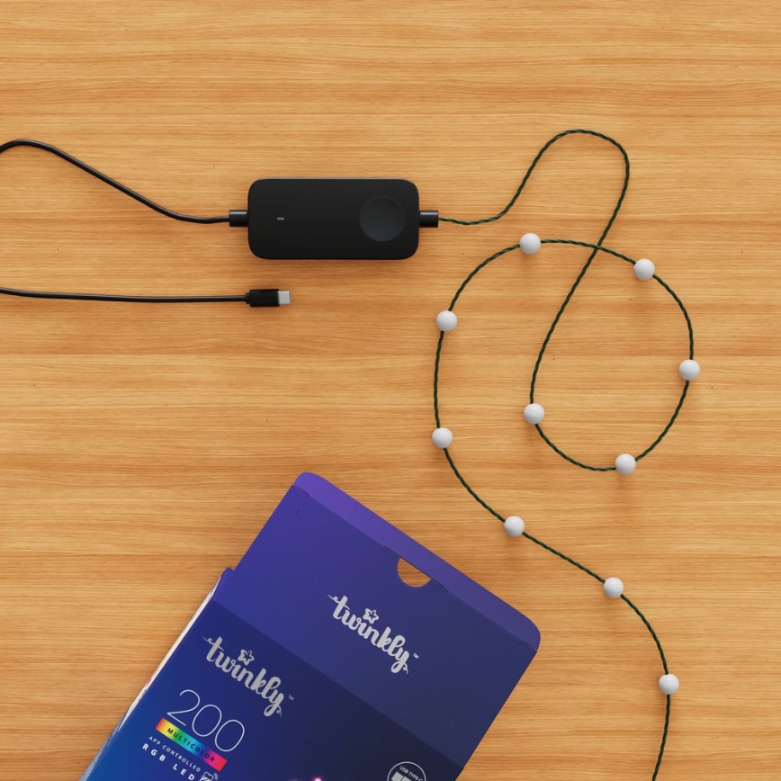 Twinkly - LED RGB Димируем коледни лампички CANDIES 200xLED 14 м USB Wi-Fi