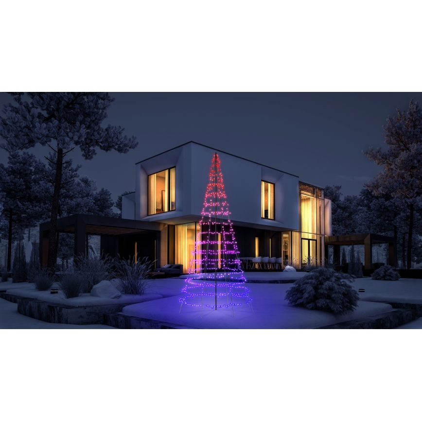 Twinkly - димируема LED RGBW външна коледна елха LIGHT TREE 1000 LED 6 м IP44 Wi‑Fi