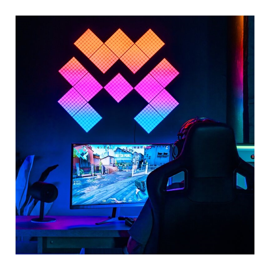 Twinkly - К-кт 6xLED RGB Димируем панел SQUARES 64xLED 16x16 см Wi-Fi