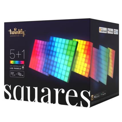 Twinkly - К-кт 6xLED RGB Димируем панел SQUARES 64xLED 16x16 см Wi-Fi