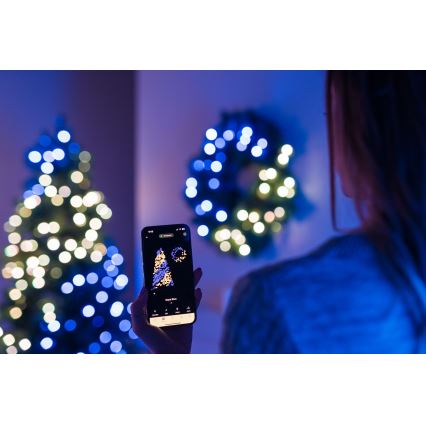 Twinkly - LED RGB Димируем Коледен венец PRE-LIT WREATH 50xLED Ø 61 см Wi-Fi