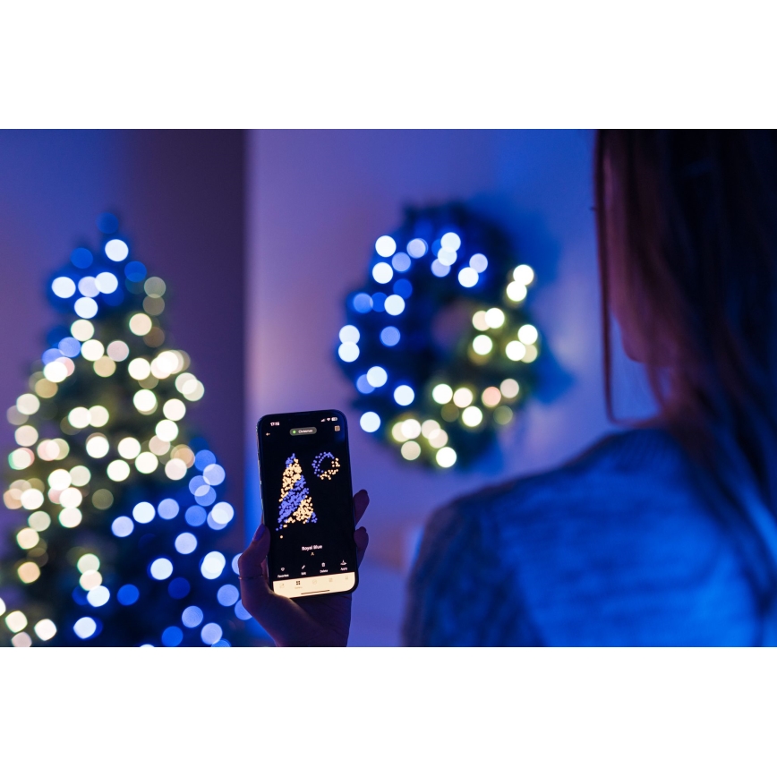 Twinkly - LED RGB Димируем Коледен венец PRE-LIT WREATH 50xLED Ø 61 см Wi-Fi