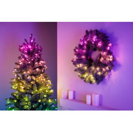 Twinkly - LED RGB Димируем Коледен венец PRE-LIT WREATH 50xLED Ø 61 см Wi-Fi
