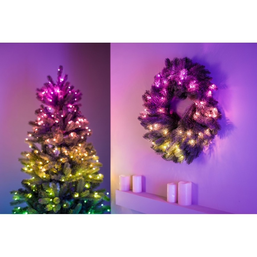 Twinkly - LED RGB Димируем Коледен венец PRE-LIT WREATH 50xLED Ø 61 см Wi-Fi