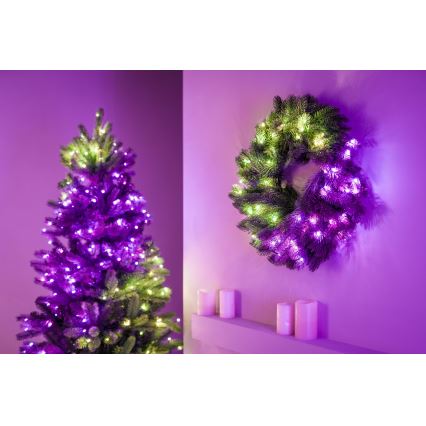 Twinkly - LED RGB Димируем Коледен венец PRE-LIT WREATH 50xLED Ø 61 см Wi-Fi