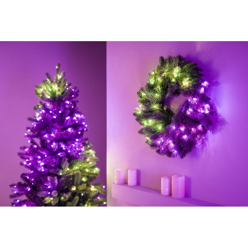Twinkly - LED RGB Димируем Коледен венец PRE-LIT WREATH 50xLED Ø 61 см Wi-Fi