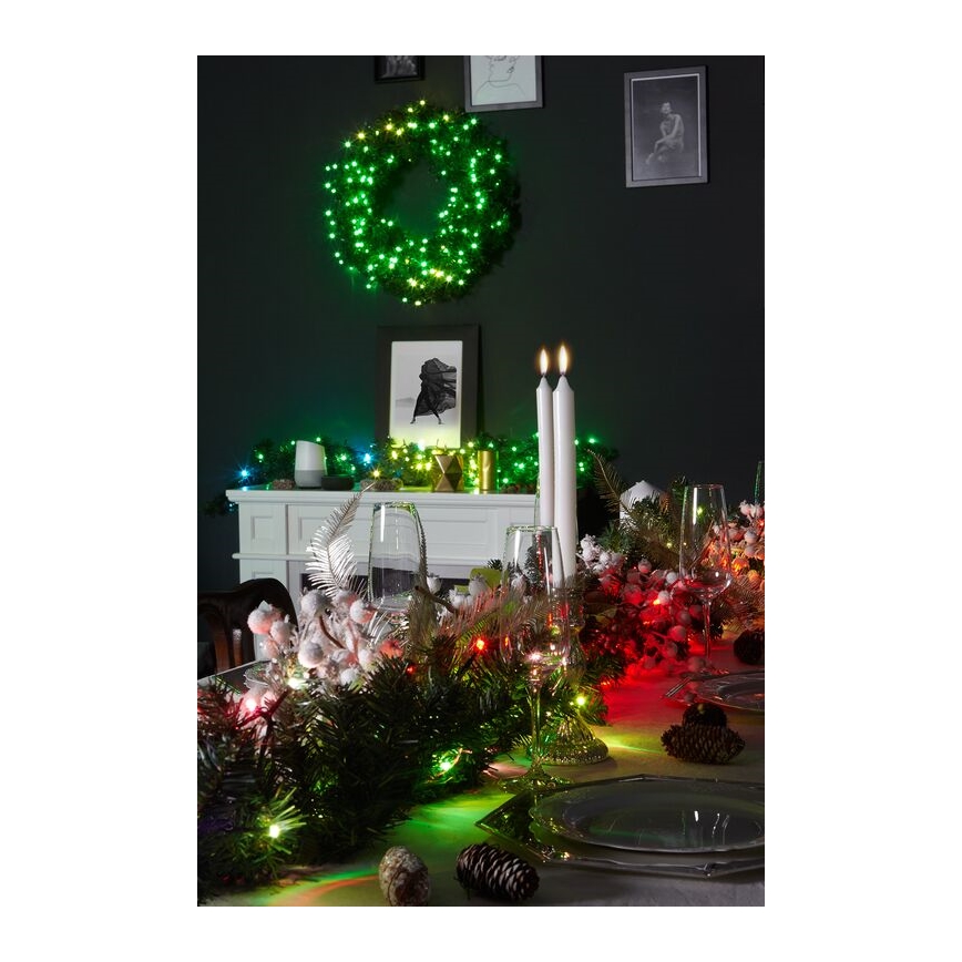 Twinkly - LED RGB Димируем Коледен венец PRE-LIT WREATH 50xLED Ø 61 см Wi-Fi