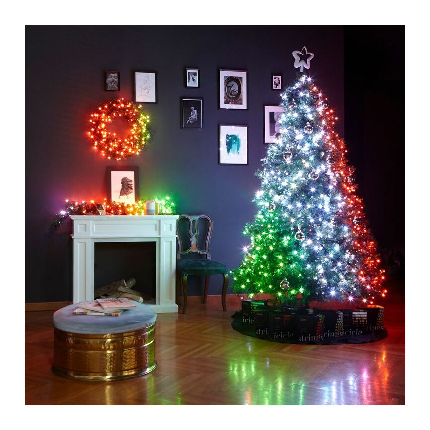 Twinkly - LED RGB Димируем Коледен венец PRE-LIT WREATH 50xLED Ø 61 см Wi-Fi