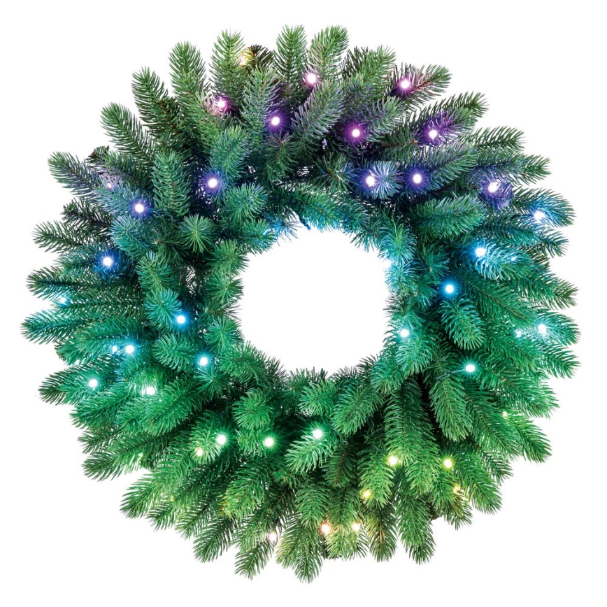 Twinkly - LED RGB Димируем Коледен венец PRE-LIT WREATH 50xLED Ø 61 см Wi-Fi