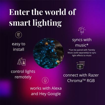 Twinkly - LED RGB Димируем Коледен венец PRE-LIT WREATH 50xLED Ø 61 см Wi-Fi
