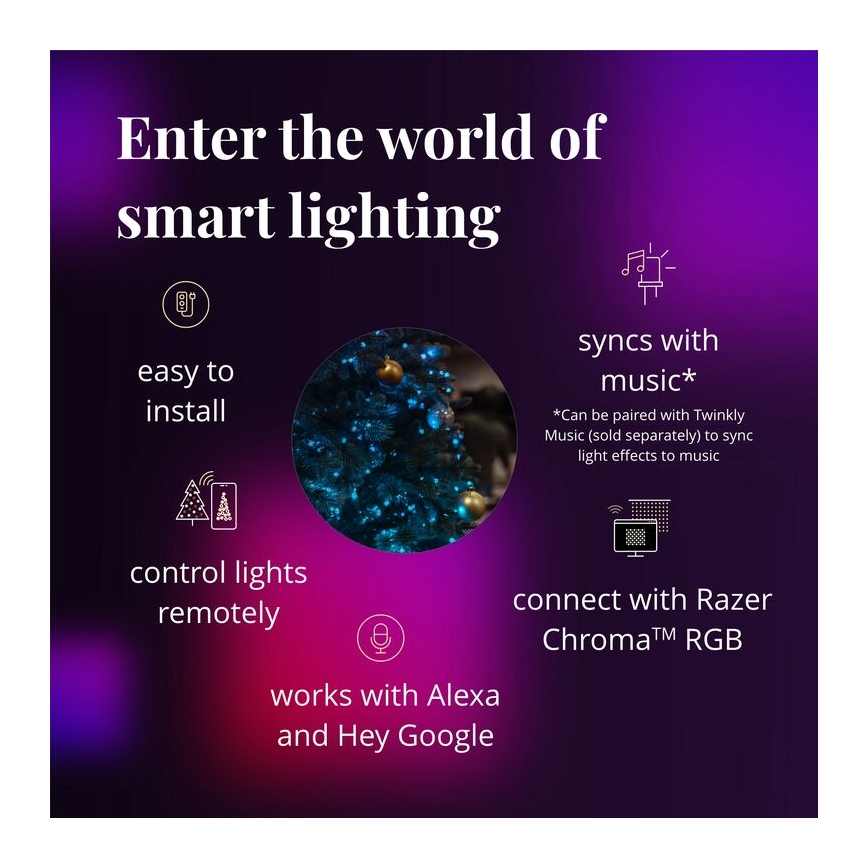 Twinkly - LED RGB Димируем Коледен венец PRE-LIT WREATH 50xLED Ø 61 см Wi-Fi