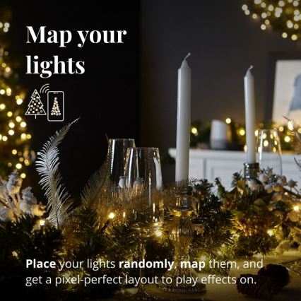 Twinkly - LED RGB Димируем Коледен венец PRE-LIT WREATH 50xLED Ø 61 см Wi-Fi