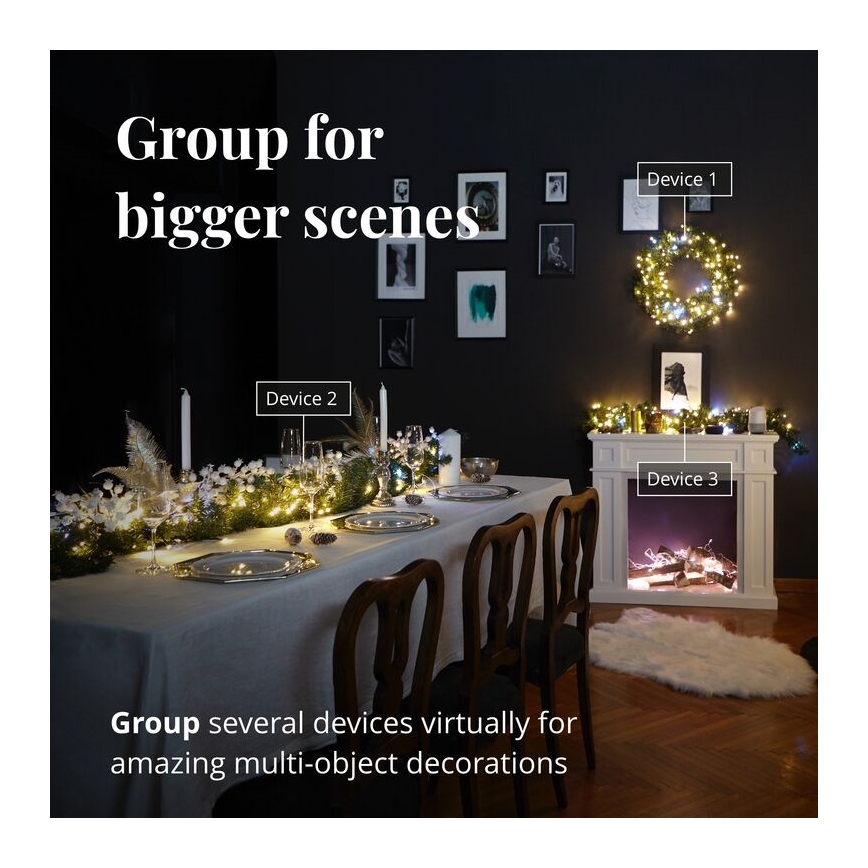 Twinkly - LED RGB Димируем Коледен венец PRE-LIT WREATH 50xLED Ø 61 см Wi-Fi