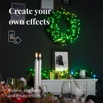 Twinkly - LED RGB Димируем Коледен венец PRE-LIT WREATH 50xLED Ø 61 см Wi-Fi