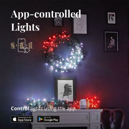 Twinkly - LED RGB Димируем Коледен венец PRE-LIT WREATH 50xLED Ø 61 см Wi-Fi