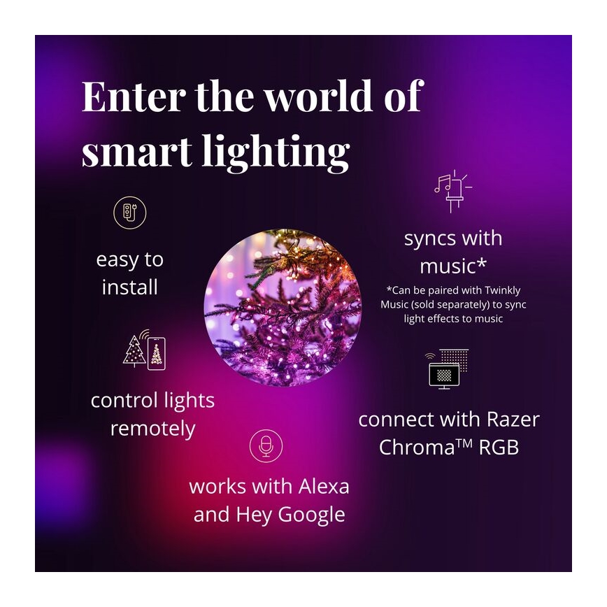 Twinkly - LED RGBW Димируем екстериорен коледни лампички STRINGS 250xLED 23,5 м IP44 Wi-Fi