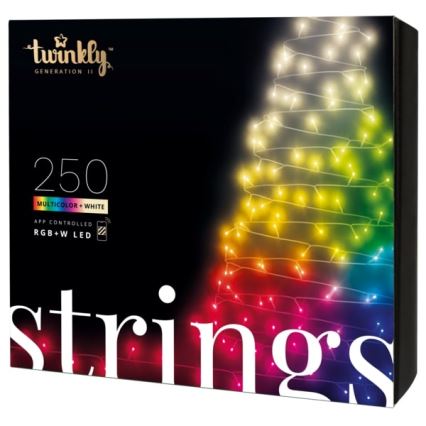 Twinkly - LED RGBW димируема външна коледна верига STRINGS 250xLED 23,5m IP44 Wi-Fi