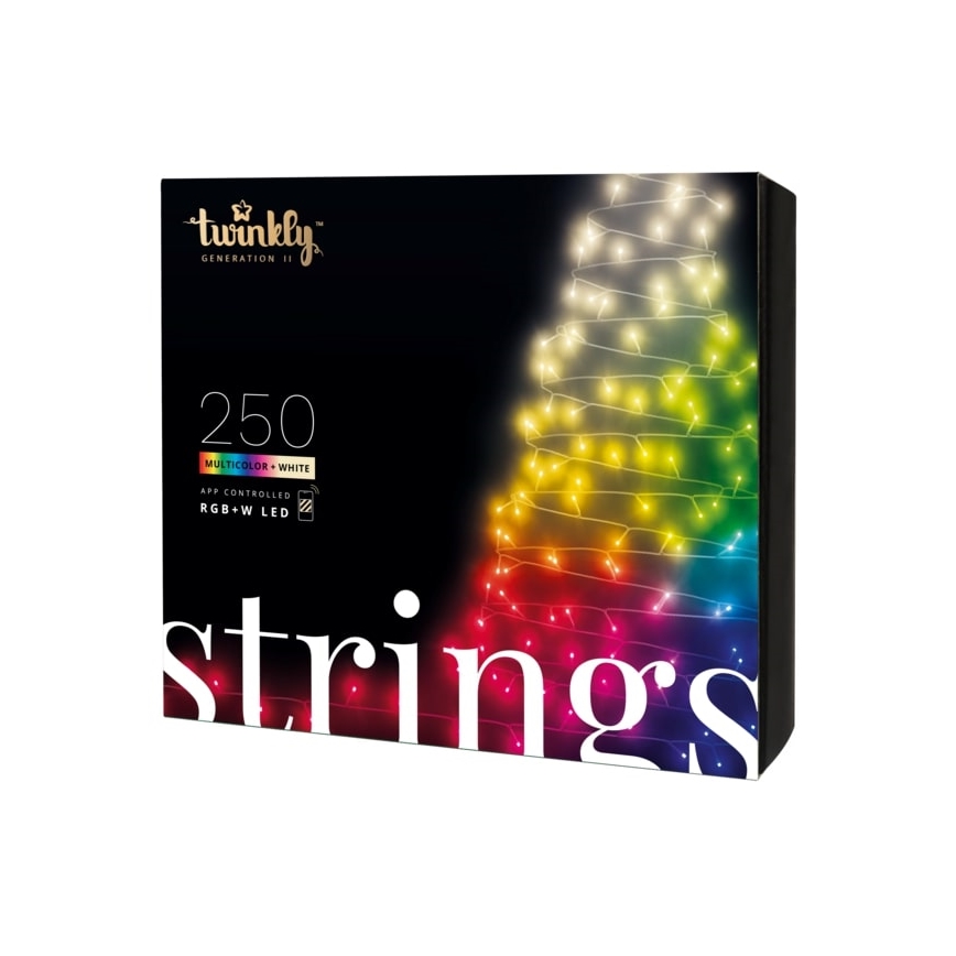Twinkly - LED RGBW димируема външна коледна верига STRINGS 250xLED 23,5m IP44 Wi-Fi